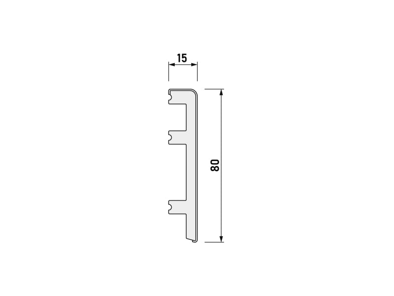 STL80-388 Creativa Listwa przypodłogowa kaszmir 220 cm – rysunek techniczny