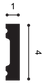 SX162 Orac Decor Listwa przypodłogowa 200 cm – przekrój techniczny