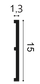 SX168 Orac Decor Listwa przypodłogowa 200 cm – przekrój techniczny
