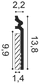 SX186 Orac Decor Listwa przypodłogowa 200 cm – przekrój techniczny