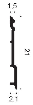 SX191 Orac Decor Listwa przypodłogowa 200 cm – przekrój techniczny