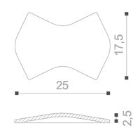 WING 3015486 NMC ARSTYL – rysunek techniczny z wymiarami 25 × 17,5 × 2,5 cm