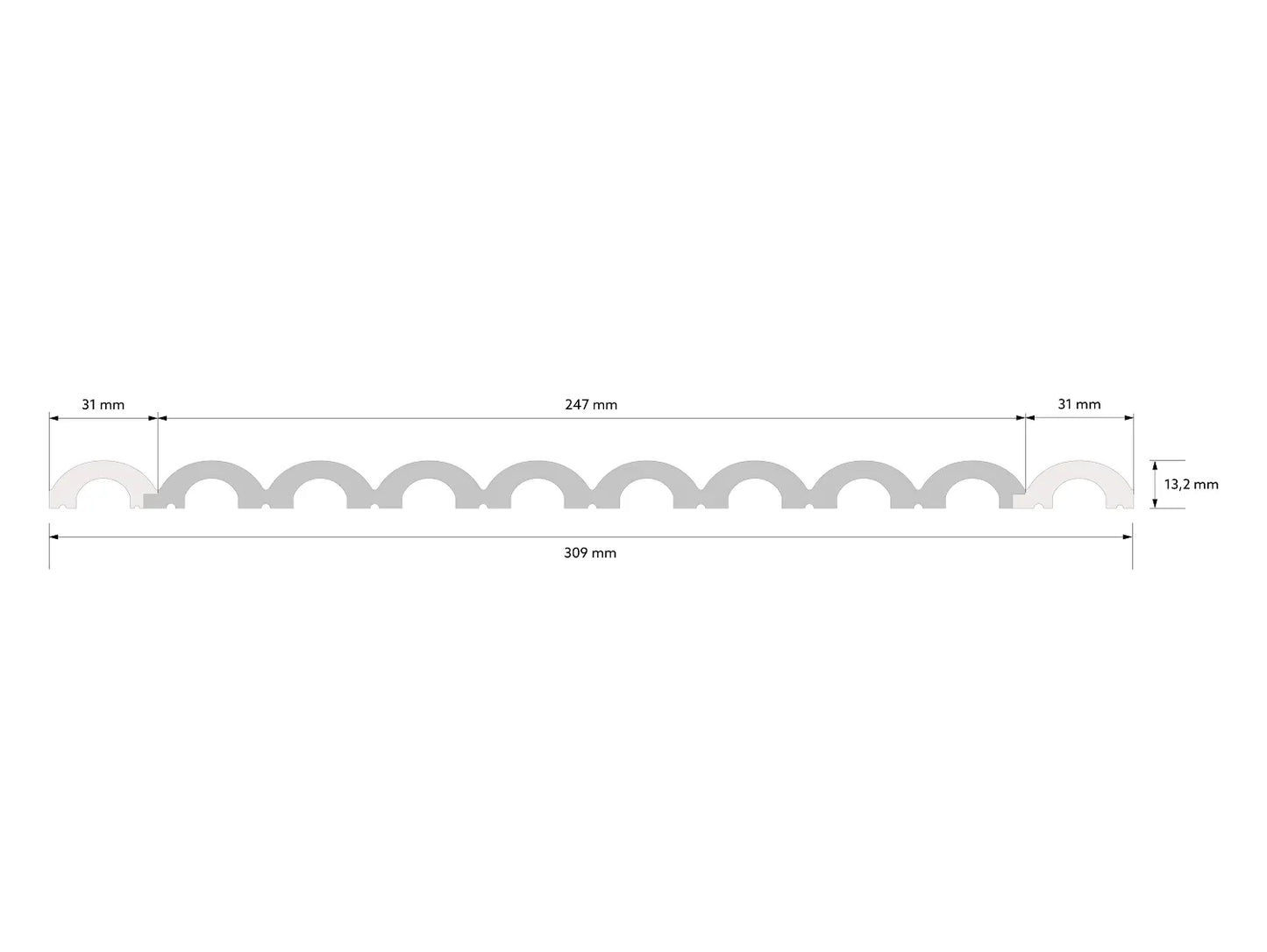 WP001LP Mardom Decor zakończenie panelu ściennego – rysunek techniczny (producent Mardom Decor)