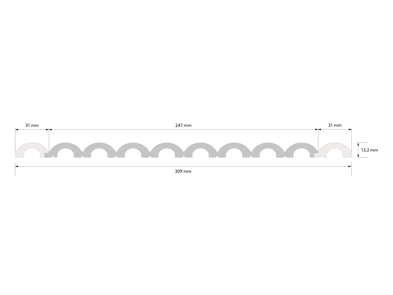 WP001LP Mardom Decor zakończenie panelu ściennego – rysunek techniczny (producent Mardom Decor)