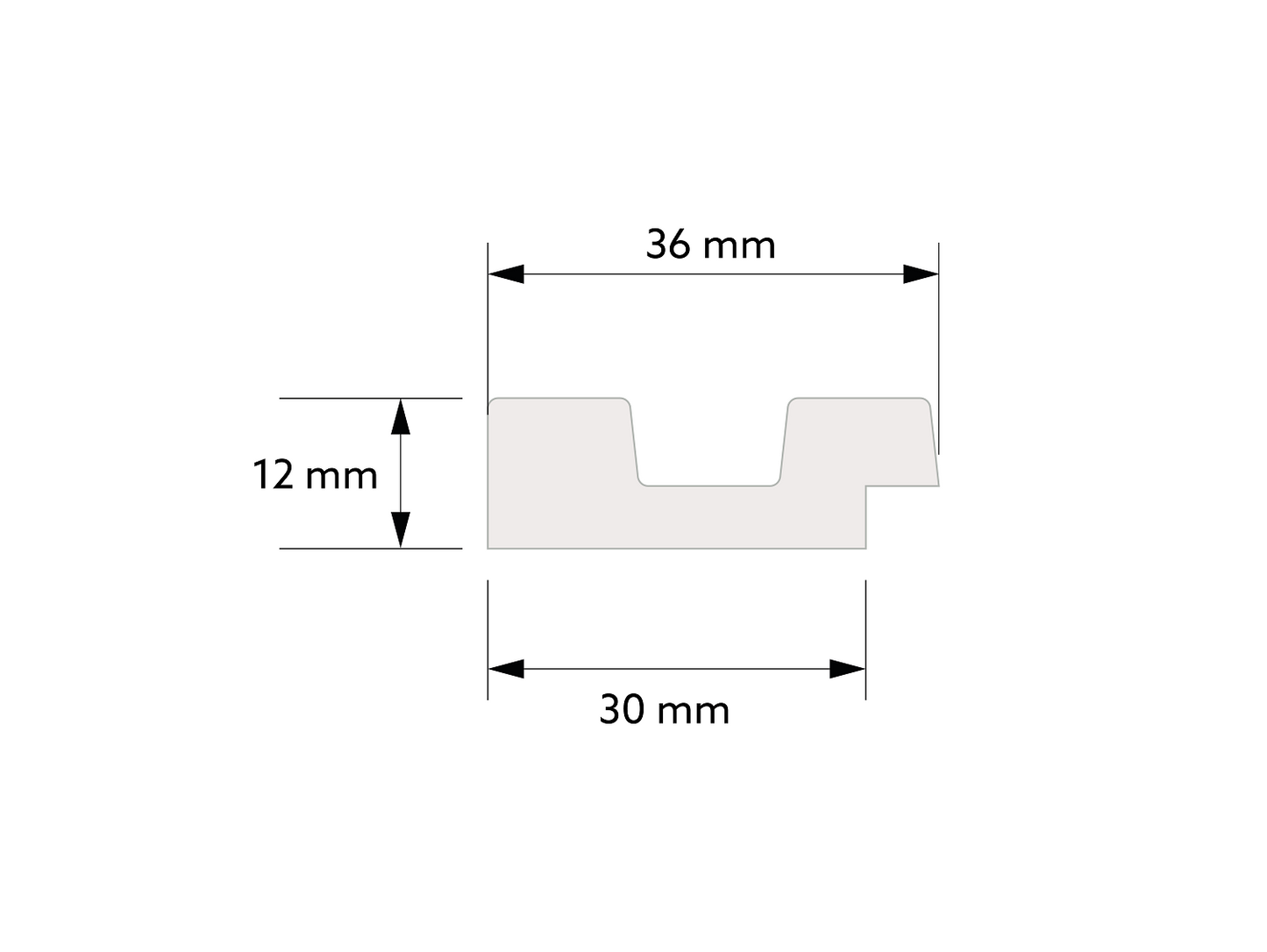 L0102L Mardom Decor zakończenie do lameli – rysunek techniczny z wymiarami (producent Mardom Decor)