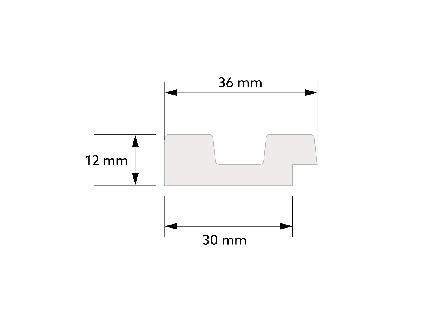 L0102L Mardom Decor zakończenie do lameli – rysunek techniczny z wymiarami (producent Mardom Decor)
